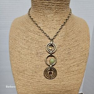 Vintage Lia Sophia "Sorbet" Gold Tri-color Pendant Necklace